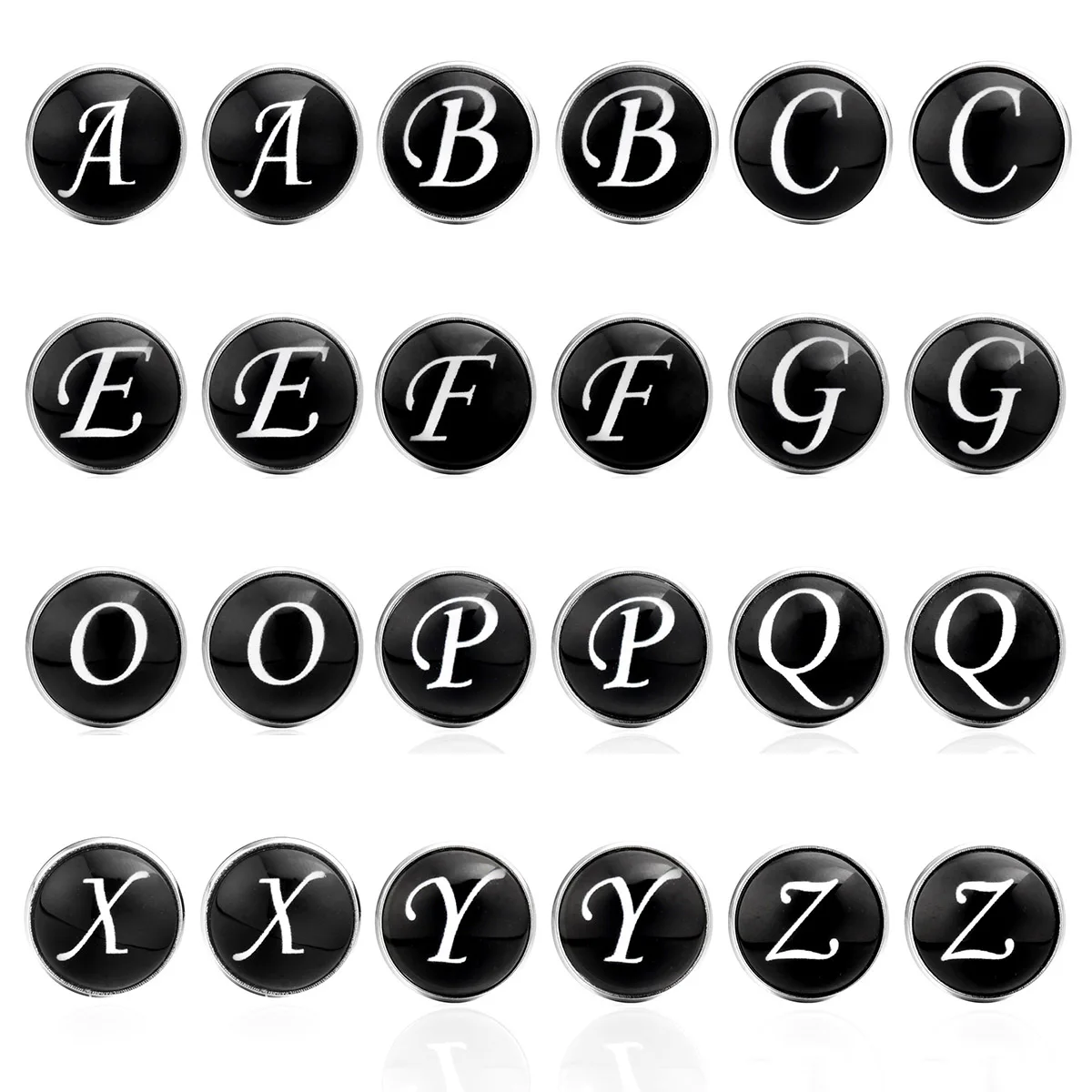 

Men Cuff Links Alphabet Cufflinks for mens Letter Bottom Silver Plated Wedding Party Vintage 16mm Men CuffLink gemelos cuff link