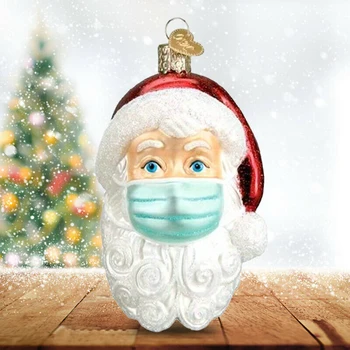 

1/2/5PCS Christmas Pendant Survivor Mask Santa Claus Pendant Christmas Tree Ornaments Santa Claus Wearing Christmas Holiday Gift