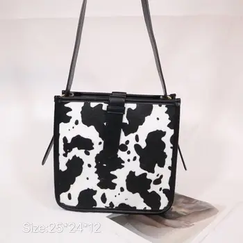 

2020 autumn and winter new leopard print faux horsehair tote bag casual all-match one shoulder messenger small square bags