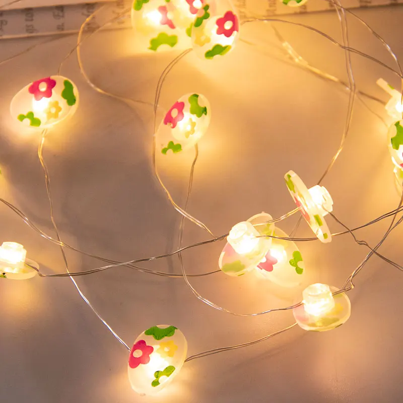 

2M Easter Eggs Rabbit LED Lights String Hanging Lamp Garland Easter 2022 Decoration For Home Decor Pendants Ornaments Kids Gift