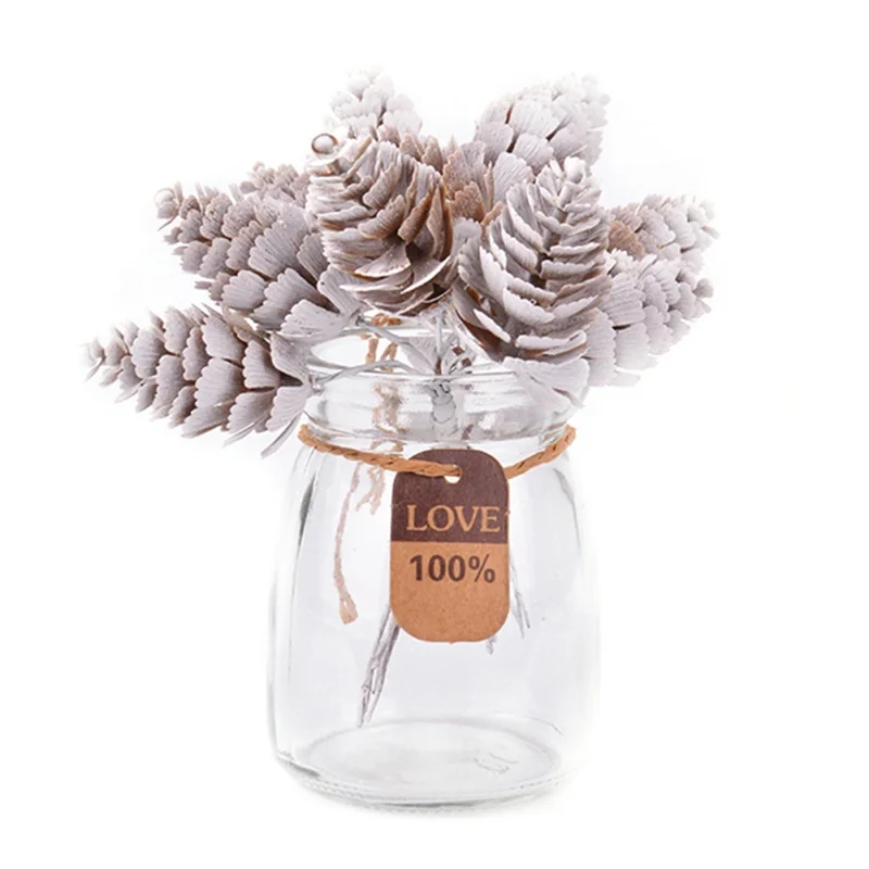 

6PCS Artificial Christmas Decoration Festive Simulation Bouquet Simulation Pine Cone Bouquet Decorations Party Supplies