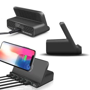 

QC3.0 fast charge QI wireless charger For iPhone Samsung 5V9V12V Multi USB interface Phone Charger 20W Multi Port Charging NE