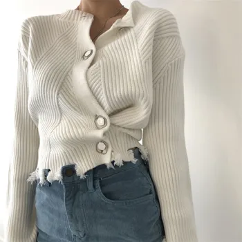 

Chic Ins Korean Style Simple Solid Chic Design Sweater for Ladies Elegant Minimalist Aesthetic Sweater Hot Winter Sweater