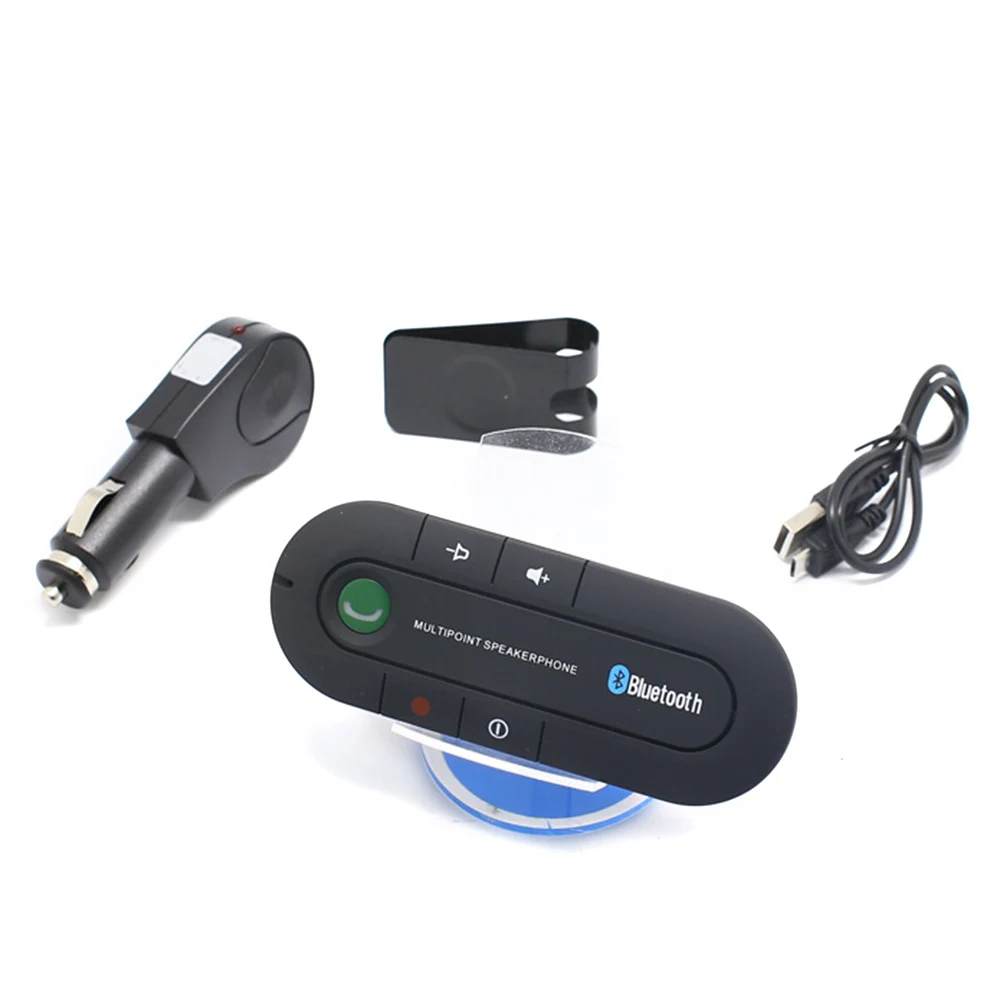 Автомобильный комплект с Bluetooth и громкой связью, беспроводной bluetooth-динамик, MP3 музыкальный плеер, солнцезащитный козырек, зажим для динамика телефона с автомобильным зарядным устройством