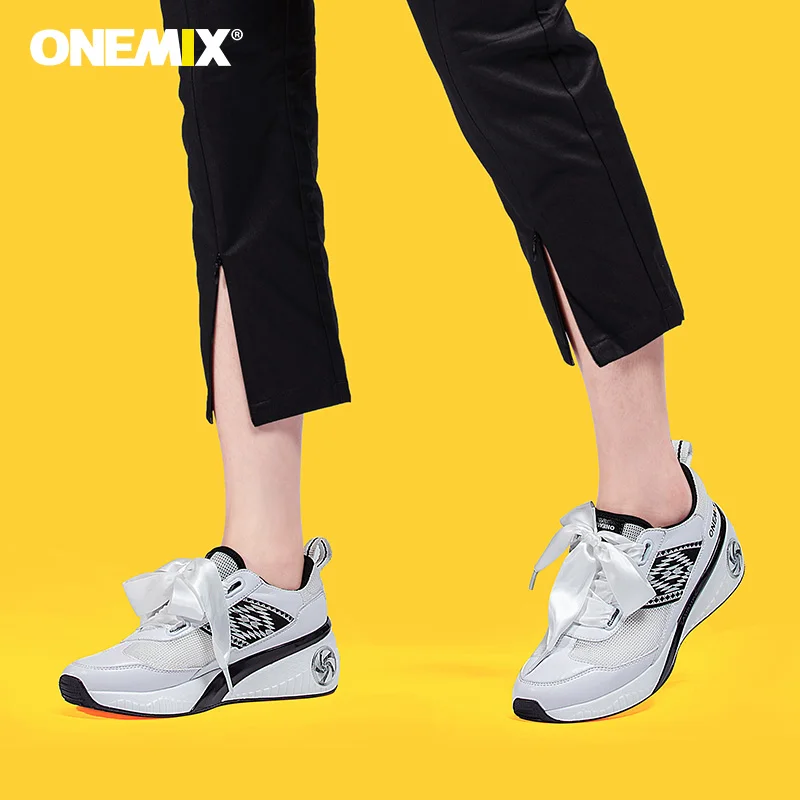 ONEMIX, ограниченная серия, кроссовки для женщин, дышащая сетчатая обувь для бега, Уличная обувь на платформе, увеличивающая рост, прогулочная обувь с лентами
