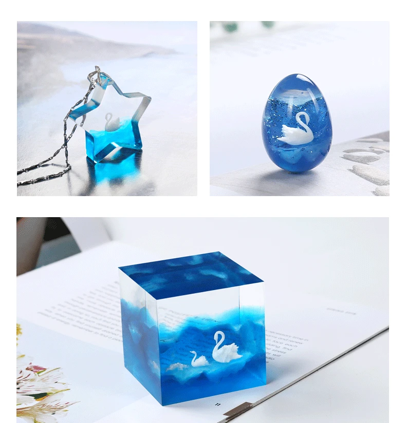 3 шт./лот 3D Лебедь ювелирные изделия УФ смолы DIY ремесло ногтей ручной работы Смола ювелирные изделия прозрачный бумажный наполнитель материал