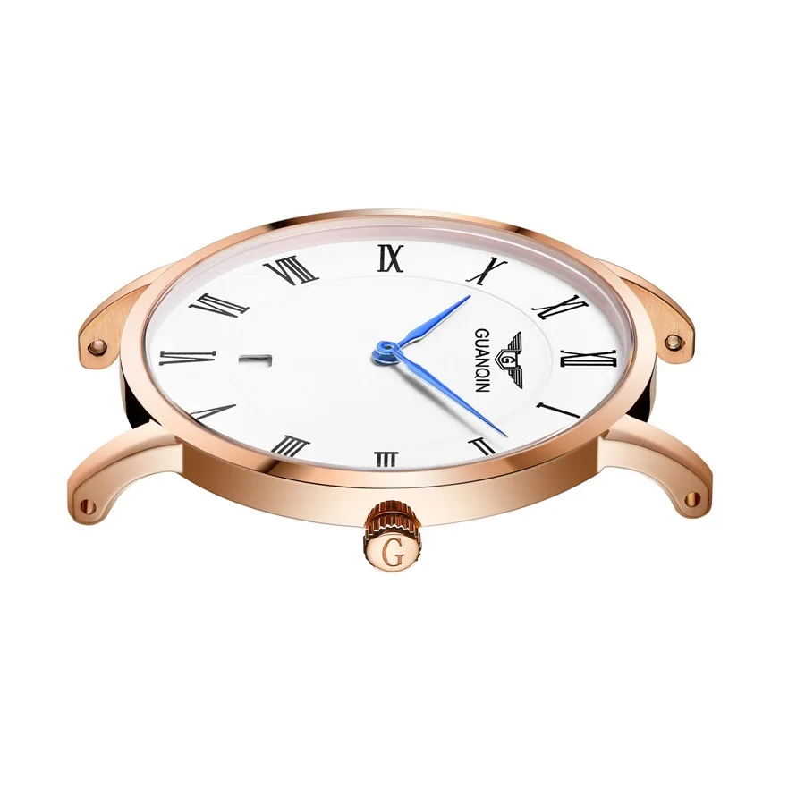 

GUANQIN GS19102 watches men luxury brand men's leather belt Roman calendar trend leisure stainless steel men's quartz watch