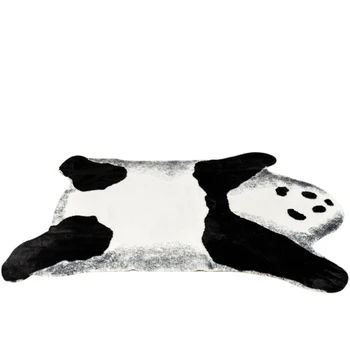 

Large Size 150x170cm Panda Animal Printed Cowhide Faux Skin Leather NonSlip Antiskid Mat Animal Print Carpet For Home Decoration