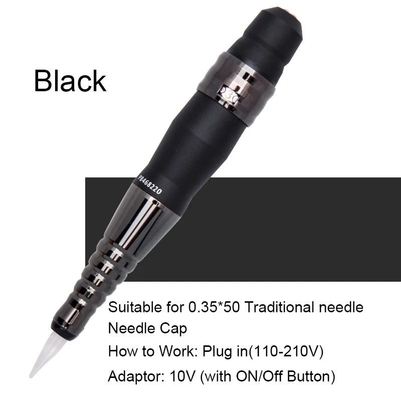 Black Перманентный макияж машина 10V сильный мотор для бровей губ Татуировки - Цвет: Black