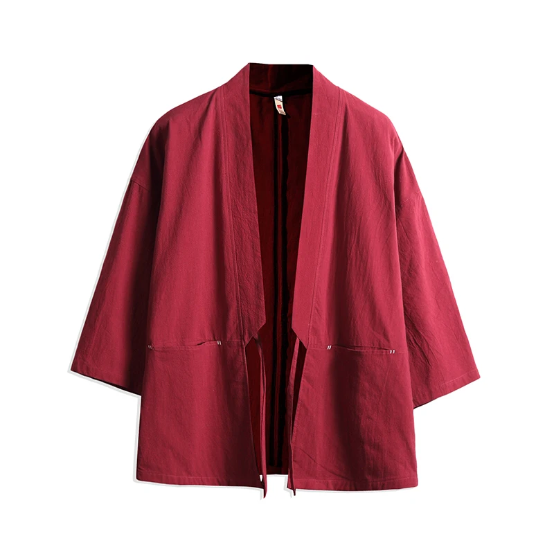 Japanese Kimono Big Size Men Kimono Cardigan Japanese Haori Yukata Casual Outerwear Male Samurai Costume Clothing Summer Beach Kimono