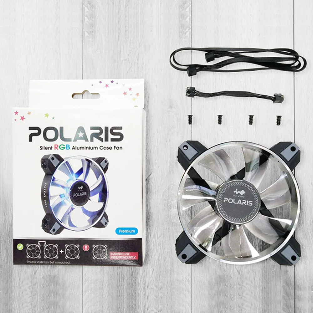 InWin Polaris RGB Алюминиевый 120 мм кожух вентилятора с бликовым покрытием кулер