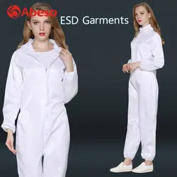 Abeso белый комбинезон для мужчин женщин пылезащитный износостойкий антистатический Рабочий костюм для косметики промышленности