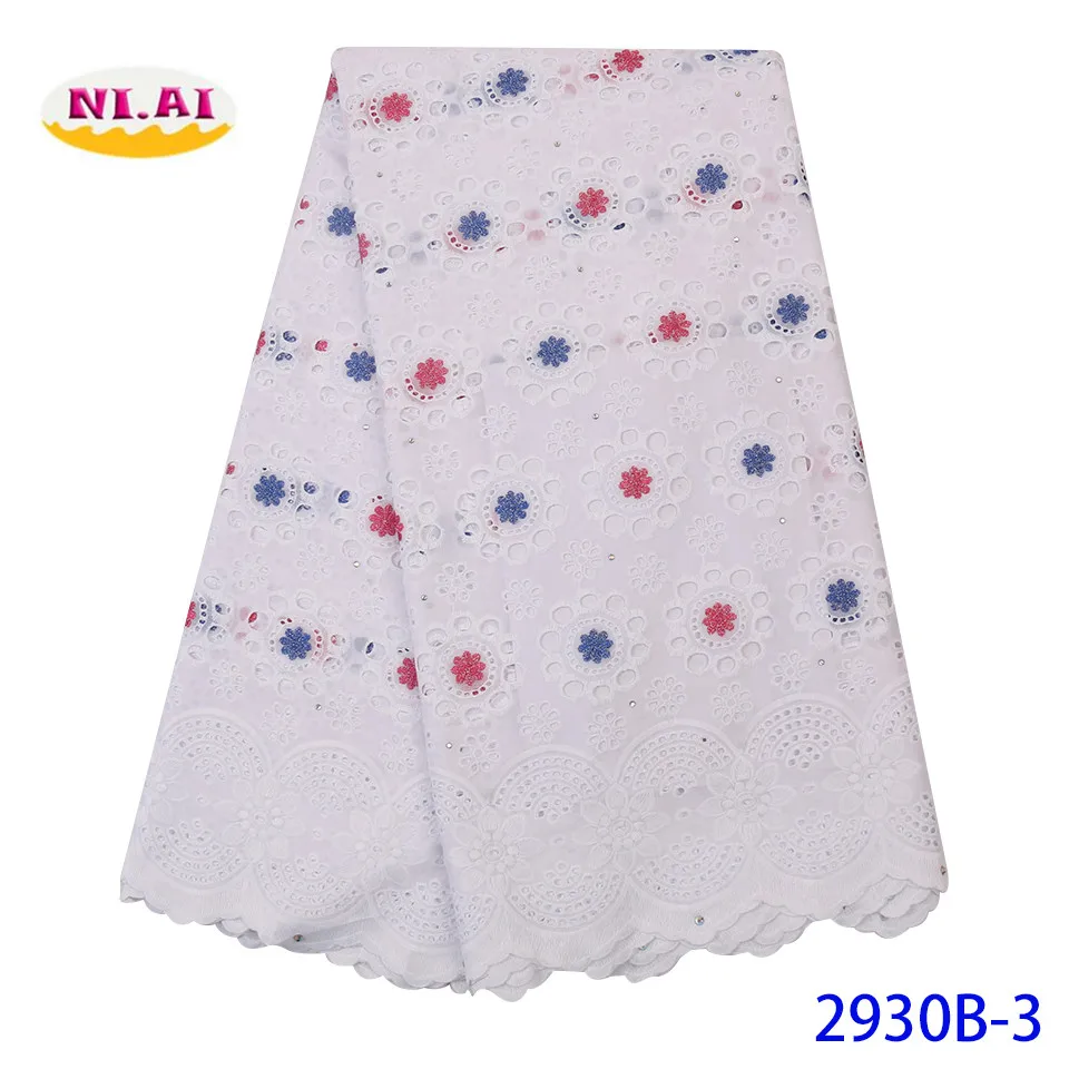 

NIAI african white lace fabric 2019 high quality swiss voile lace in switzerland nigerian lace fabrics wedding dress XY2930B-3