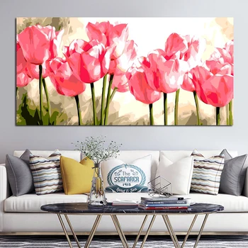 

50x100cm Painting By Numbers Frameworks Coloring By Numbers Pictures flowers Canvas Painting By Numbers Decorations