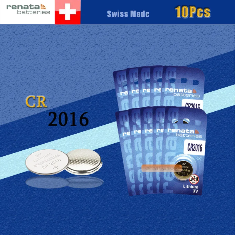 Бесплатная доставка! Оригинальные Рената 10 шт./лот CR2016 2016 3 В высокой производительности и пуговицы Батареи