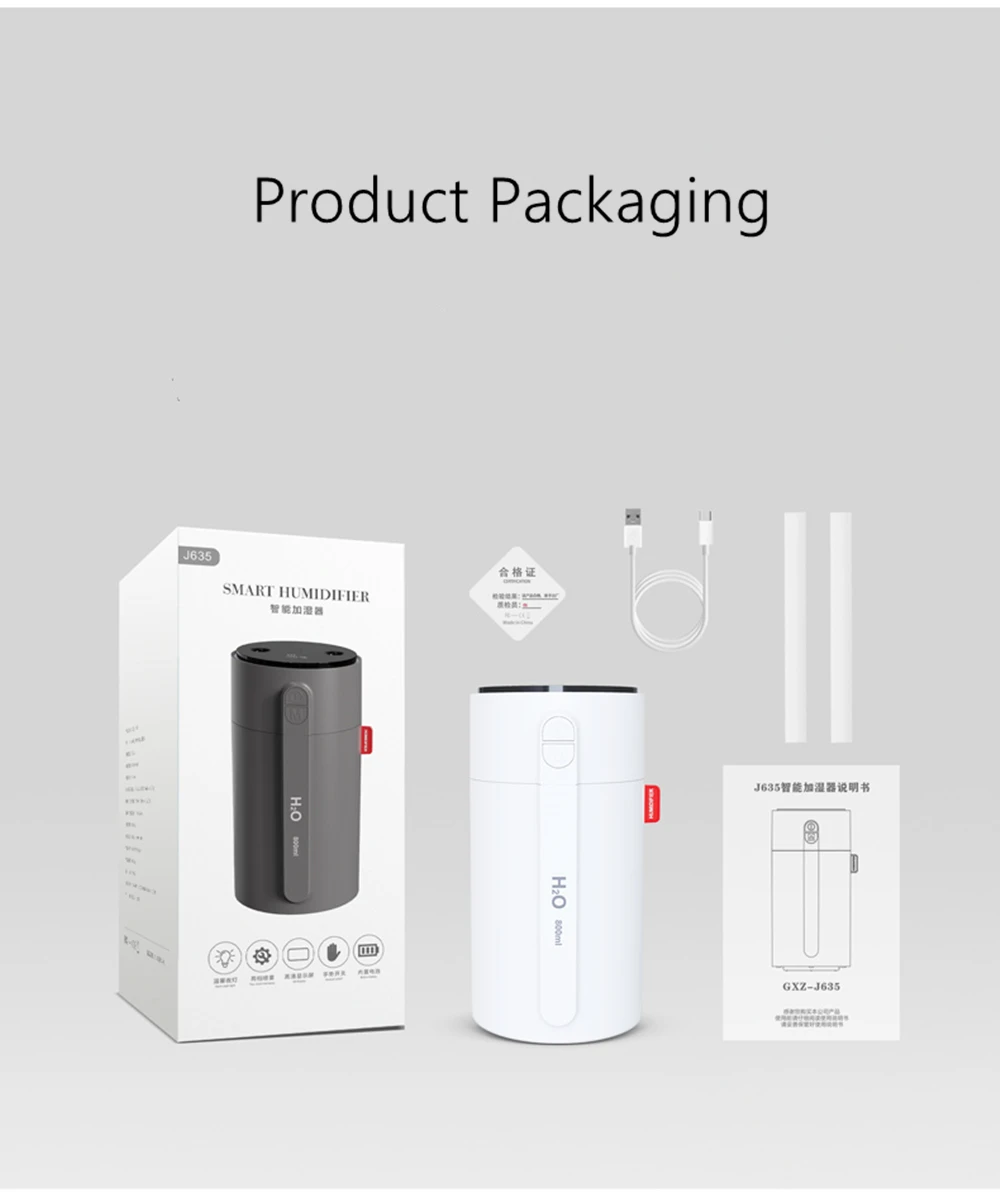 800ml Wireless Aromatherapy Diffuser Humidifier 2000mAh Battery Rechargeable Essential Oil Diffuser Air Humidifier For Home Car