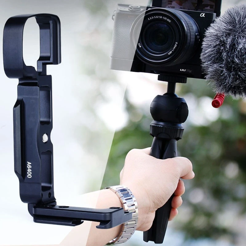 ABKT-R006 для sony A6400 Vlog Quick Release L Plate вертикальный кронштейн держатель рукоятка, с холодным башмаком для микрофона штатив