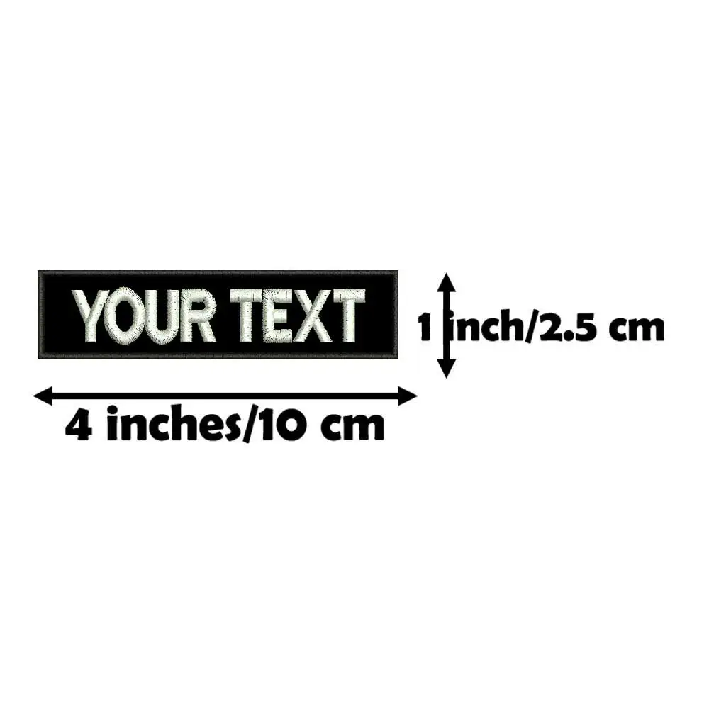 자수 커스텀 이름 텍스트 패치 줄무늬 배지, 의류용 백킹 패치, 백팩 모자 BR-01, 아이언 온 또는 바느질 또는 후크