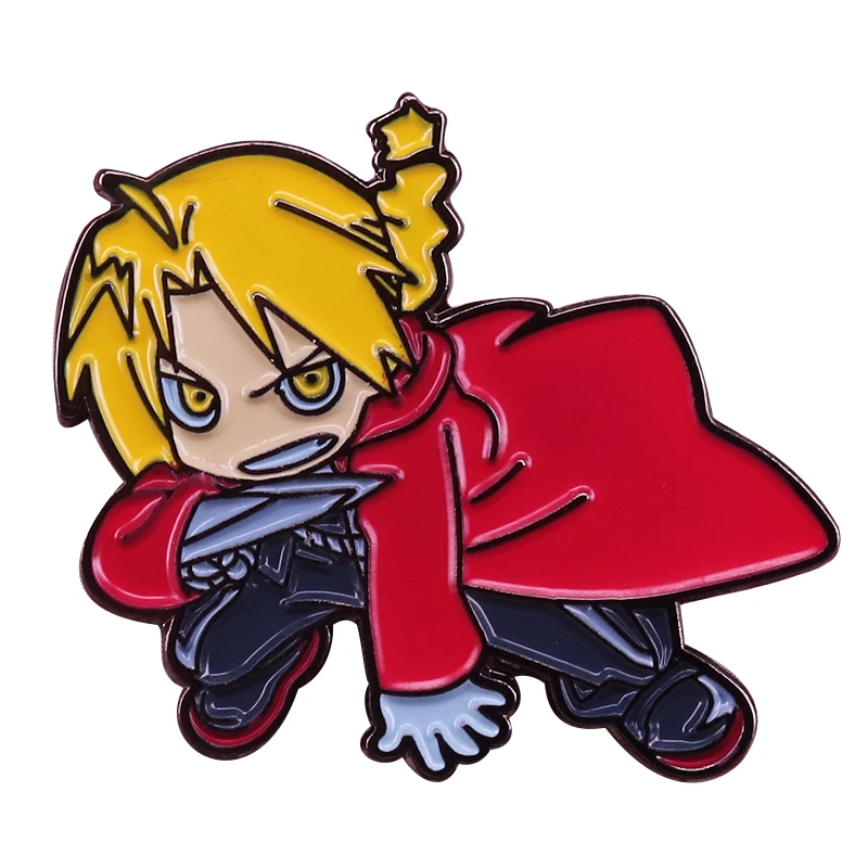 Fullmetal Alchemist Smalto Pin Edward Elric Spilla Fma Anime Badge Otaku Regalo Giacche Zaino Decor