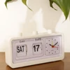 Retro Table Auto Flip Clock Non-ticking Calendar Clock with Day Date Display 6