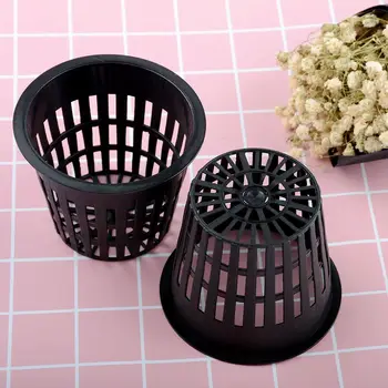 

10pcs Water Culture Plastic Hollow Net Cup Baskest Breathe Large Capacity Flower Pot Seedling Plant Hydroponic Aeroponic