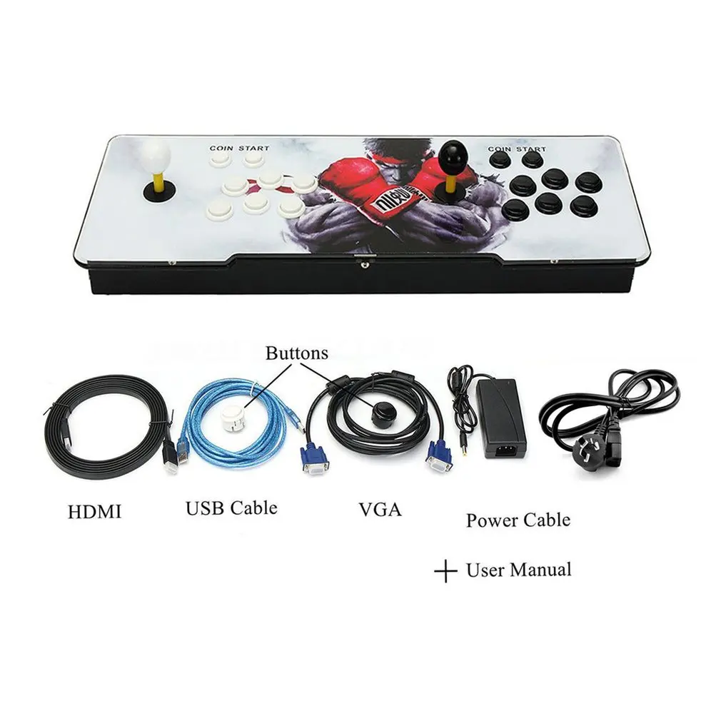 

875 In 1 Design Home Multiplayer Arcade Game Console Controller Kit Set Double Joystick Console for TV & Monitor Best Gift