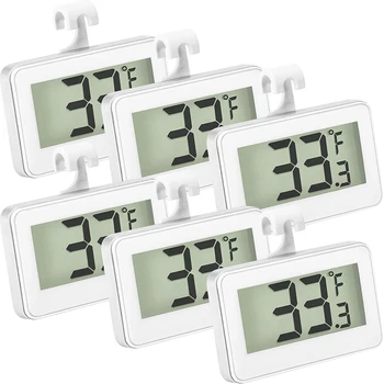 

6 Pcs Refrigerator Thermometer Digital Freezer Thermometer Room Fridge Thermometer Freezer Thermometer with Hook