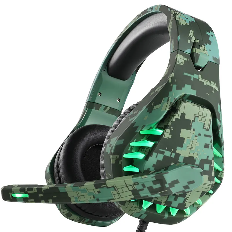 

3.5mm Gaming Headsets with LED Light Mic Stereo Earphones Deep Bass for PC Computer Gamer Laptop PS4 X-BOX Big Headphones