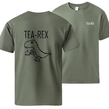 

Funny Cartoon Tea Rex Print Streetwear T shirts Mens 2020 Spring Summer Loose Fit T shirt 2020 Man Short Sleeve Tops Workout Tee