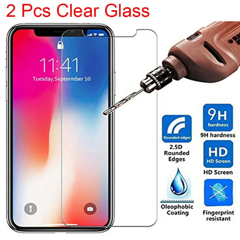 2 шт. закаленное стекло для iPhone 11 Pro Max 5 5S 5C 6 6S 7 8 Plus X 10 Защита экрана для iPhone SE 5SE защитное стекло