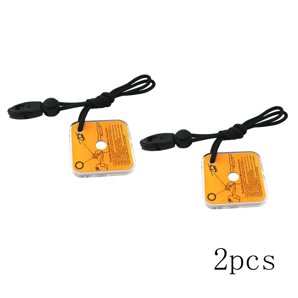2pcs Outdoor Multifunctional Survival Mirror Practical Emergency Kit Reflective Signal Tool With Whistle Targeting |