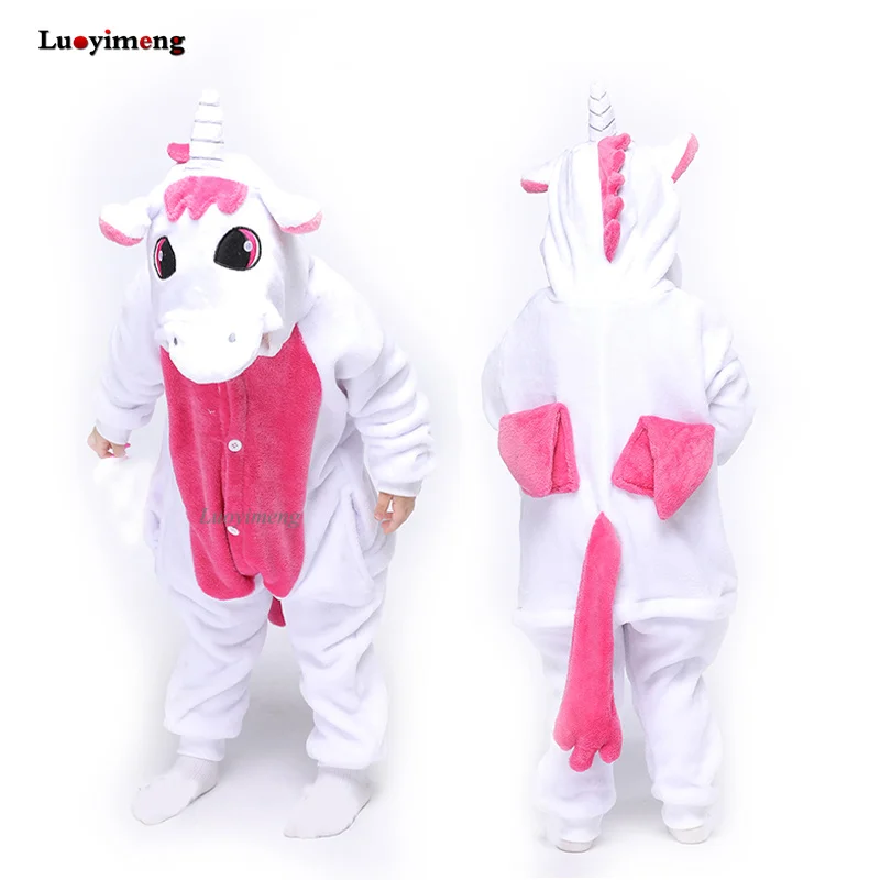 Kigurumi/Пижама для детей; пижамы для девочек с рисунком единорога и панды; Детские костюмы; одежда для сна для мальчиков; зимняя детская пижама с рисунком единорога