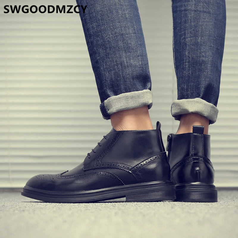 winter boots men corporate shoes leather boots mens dress boots Coiffeur brogue shoes men classic formal dress erkek ayakkabi