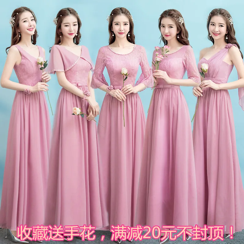 

Bridesmaid Clothing Long 2019 New Style Sister Group Bridesmaid Formal Dress Large Size Fat Mm 200 Bridesmaid Clothing Women's S