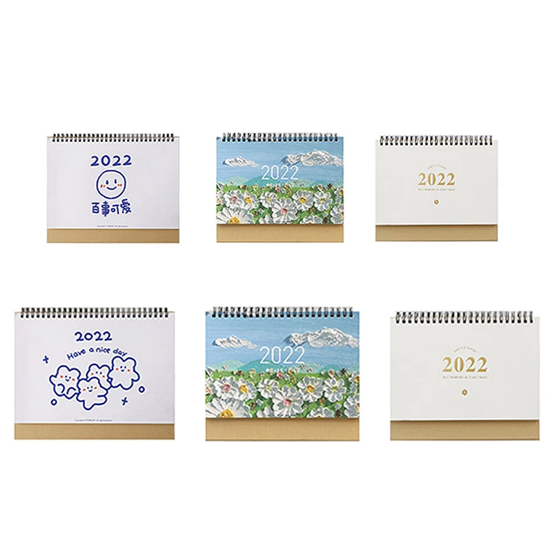 Mhhjc2azi8y9fm Euone 2022 Cute Cartoon Animal Desk Desktop Calendar Flip Stand Table Office Planner