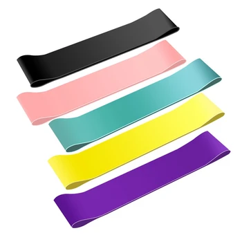 

5 Pcs Resistance Loop Bands Latex Workout Bands with 5 Resistance Levels Skin-Friendly Exercise Bands with Carry Pouch