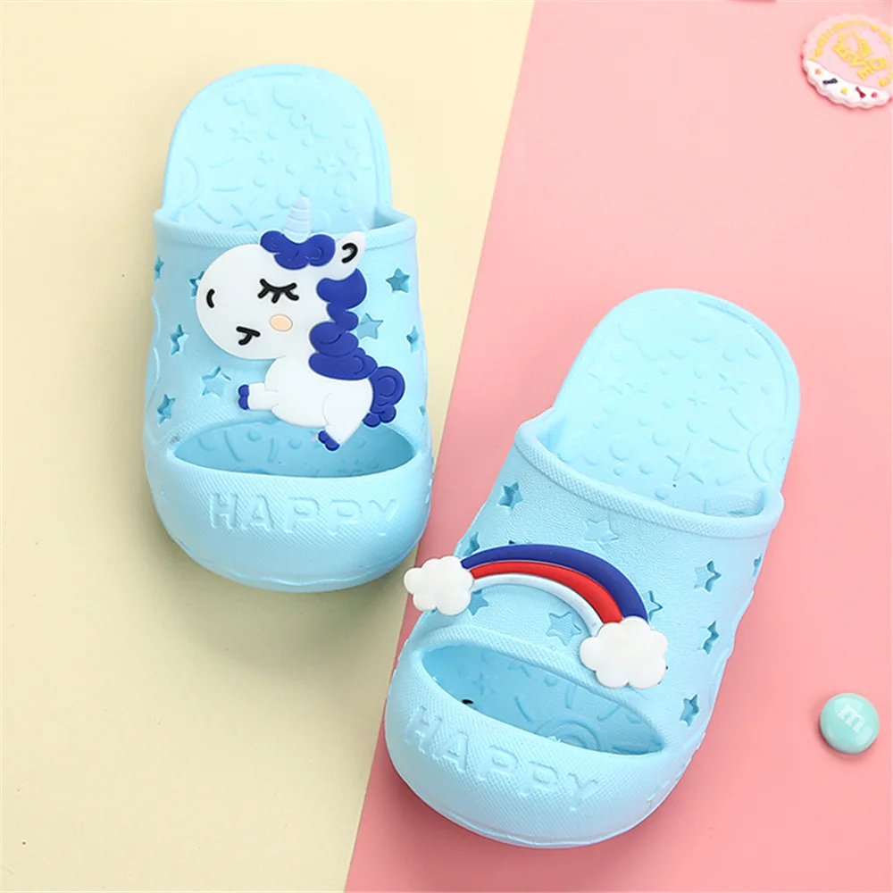 Unicorn Horse Rainbow Toe-Protected Kids Shoes Girls Children Slippers Boys Clog Baby Flip Flop Garden Footwear Home Beach EVA children's shoes for sale