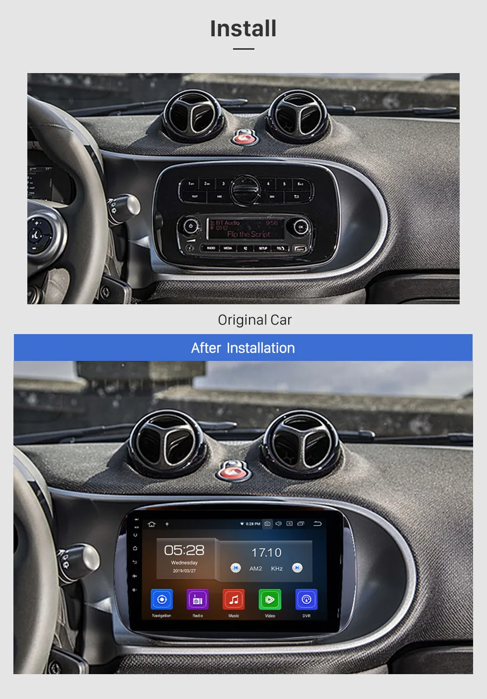 Seicane Авто Радио Android 9,0 HD Navi " gps стерео для Mercedes-Benz SMART Fortwo головное устройство мультимедийный плеер