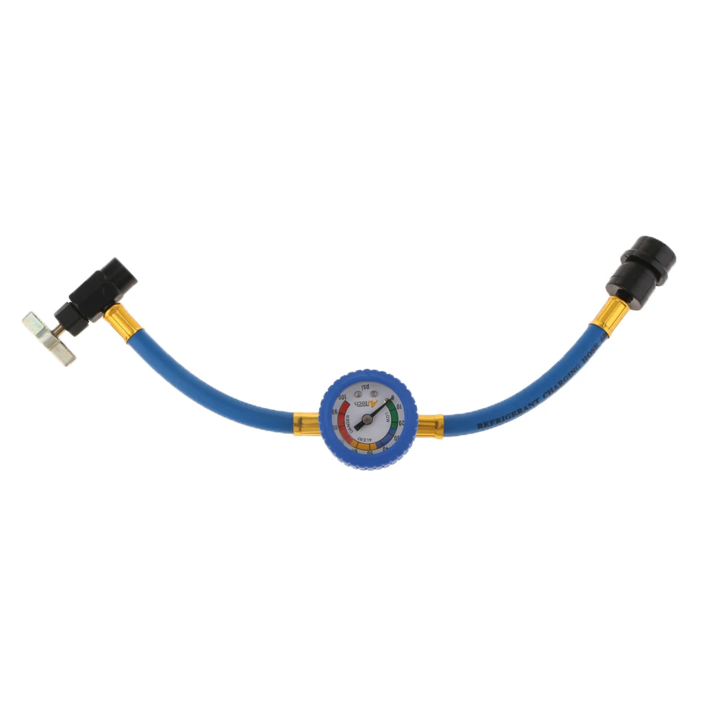 Car R134-A Recharge Measuring Hose A/C  Charging Pipe with Gauge