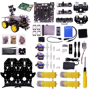 

Bluetooth Ultimate Starter Kit Programmable Smart Robot Car Kit with Camera 4WD Electronics Education for Raspberry 4B (1/2/4G)