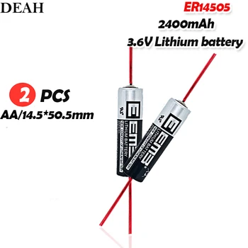 

2pcs 3.6V ER14505 14505 2400mah AA industrial lithium battery LR6 R6P for PLC control Li-ion batteries with pins