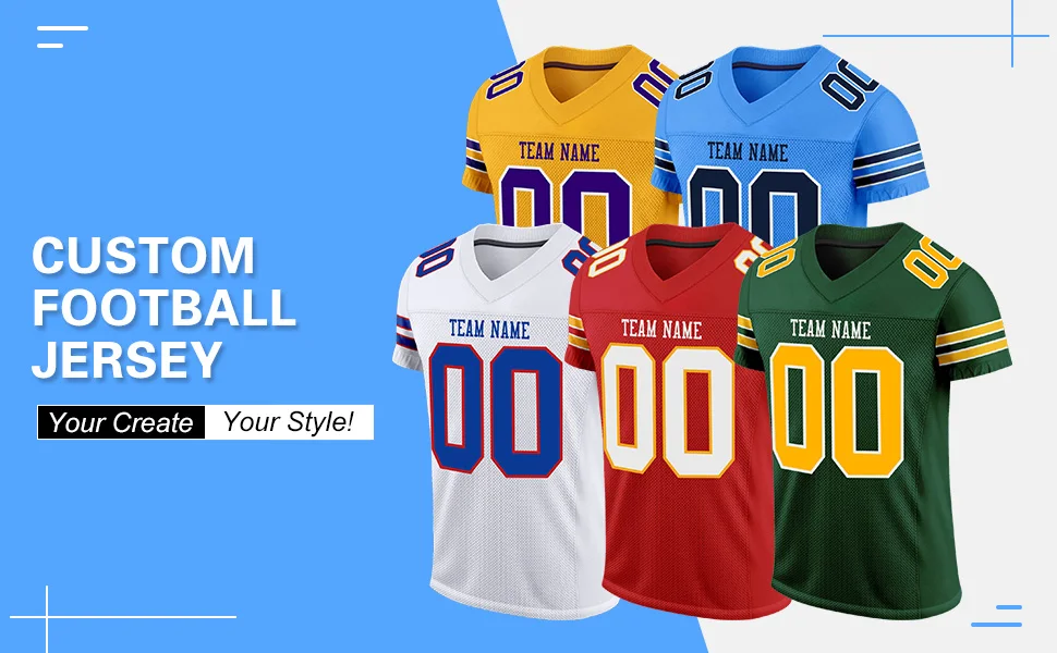 Wholesale Custom Football Jerseys Printed Team Name/Number Rugby Jersey Stretch Absorbent Game Training Clothes Men/Lady/Youth