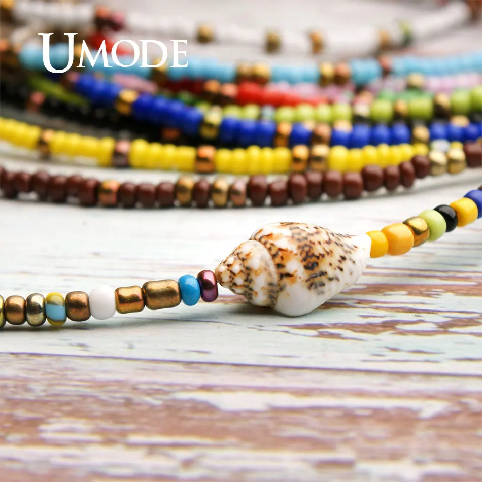 UMODE Мути цвета ожерелья из раковины моллюска Vsco ожерелья подвеска с бусинами из камней Boho девушки чокер подарки вечерние морские аксессуары PN0692