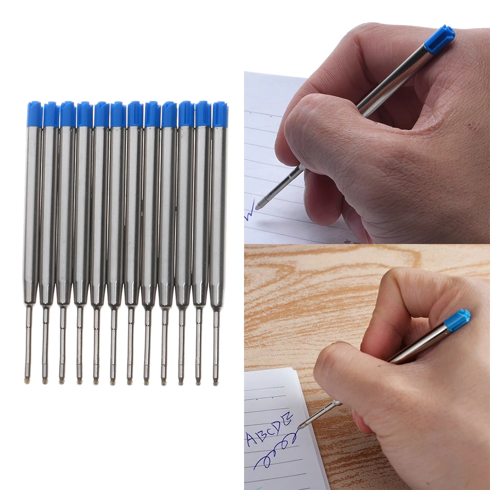 10 Uds. De repuesto para bolígrafo escolar, fino y suave, 0,5mm, mediano, para Parker Cross