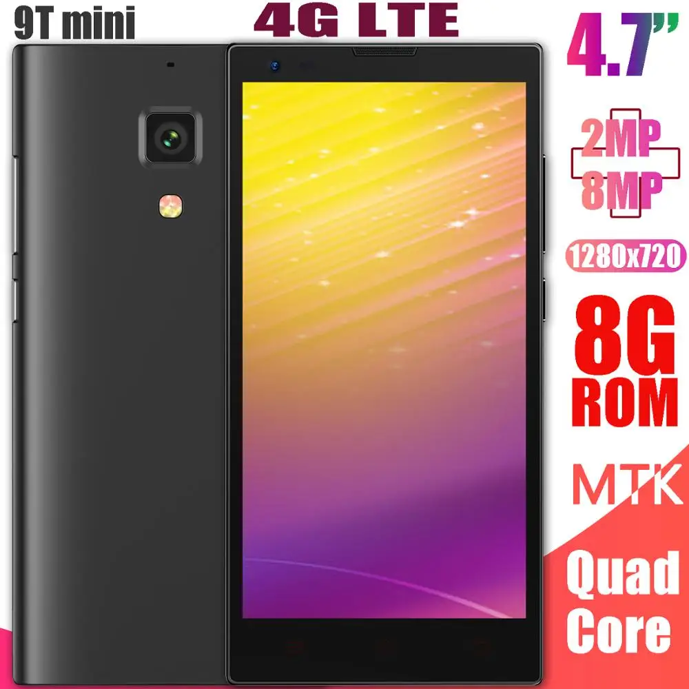 9T mini 4 аппарат не привязан к оператору сотовой связи quad core смартфонов 1G Оперативная память 8G Встроенная память 2mp+ 8mp передняя/задняя камера неблокированный android celulares мобильных телефонов