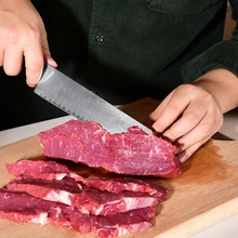 WAK Professional Damascus Chef Kitchen Knife VG10 Damascus Steel Blade Slicing Utility Knives Tool Kitchen Accessories