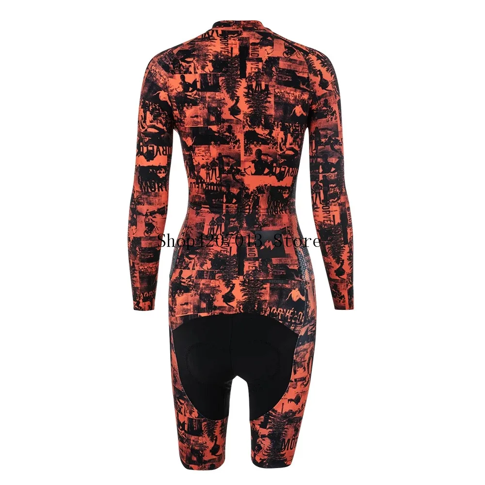 Pro Team Morvelo триатлон костюм женский с длинным рукавом Велоспорт Джерси наборы Skinsuit комбинезон Майо Велоспорт Ropa ciclismo гель