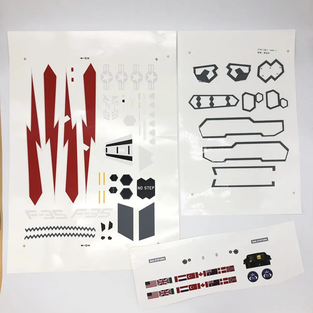 Decal Part for Freewing V3 F35 70mm rc jet model