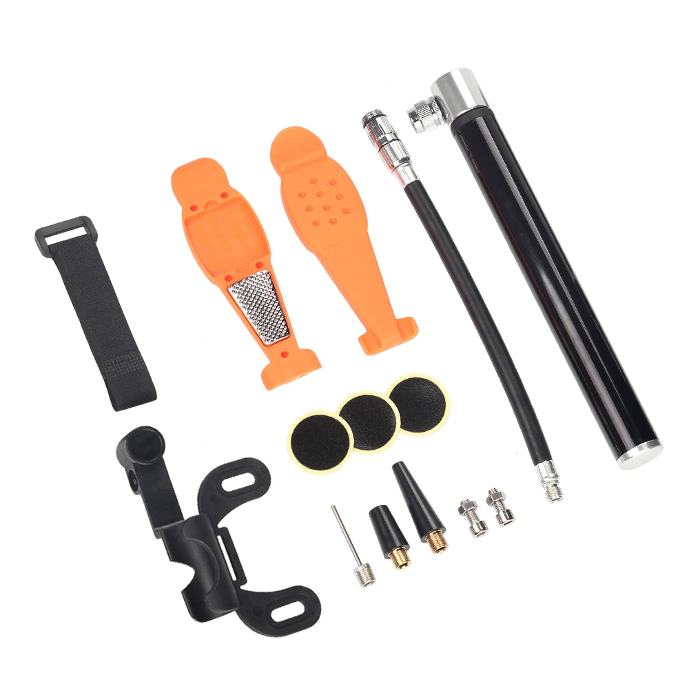 BIKEIN Road Fiets Pomp Fietsen Handpomp Lucht Bal naальd шиномонтажный насос Mtb Draagbare Pompen Voor AV/FV met Bandenreparatieset