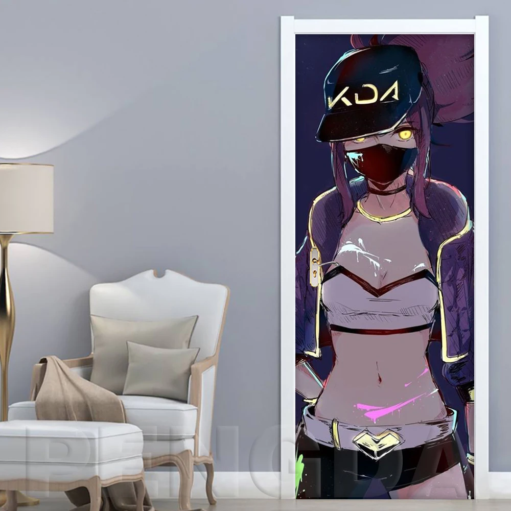 Украшение дома 3D наклейка DJ Аниме изображение девушки самоклеющаяся Наклейка ПВХ водонепроницаемая бумага для гостиной дверь печать художественный плакат
